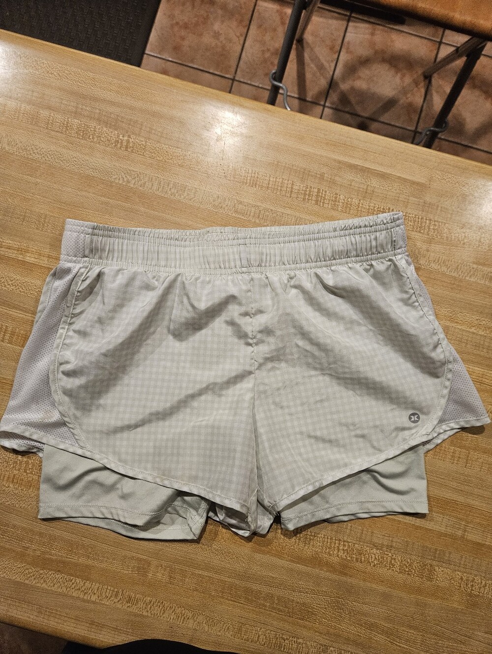 RBX Women's Light Gray Double-Layer Athletic Shorts